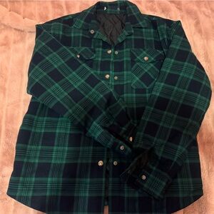 Green and Black Plaid Jacket